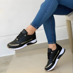 Contrast Wedge Sneakers