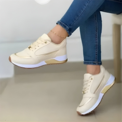 Contrast Wedge Sneakers