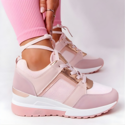 Metallic Wedge Sneakers