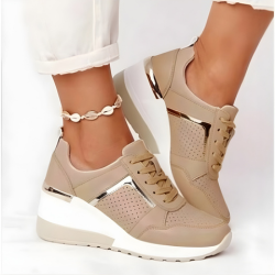 Metallic Wedge Sneakers