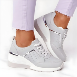 Metallic Wedge Sneakers