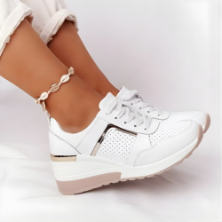 Metallic Wedge Sneakers