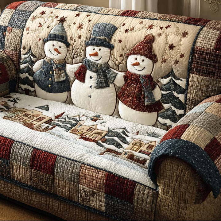 December Frost Quilted Sofa Cover