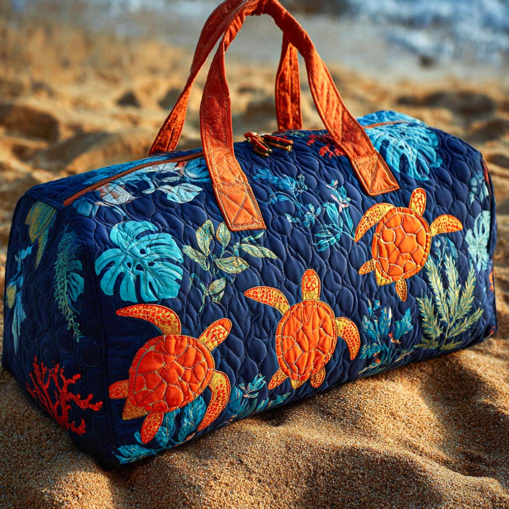 Deep Blue Quilted Duffle Bag