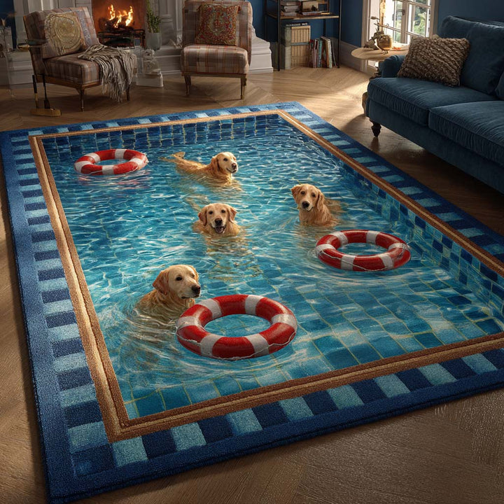 Deep Golden Retriever Area Rug