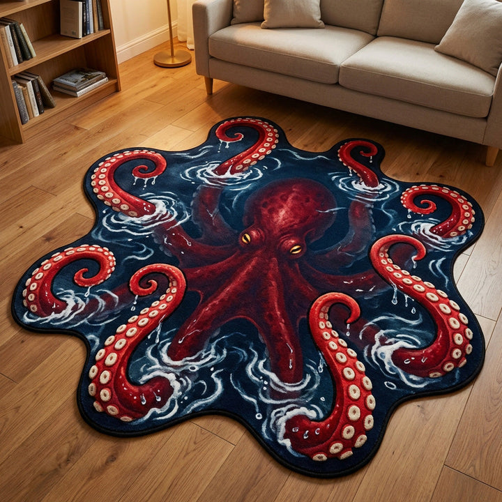 Deep Kraken Custom Shape Area Rug