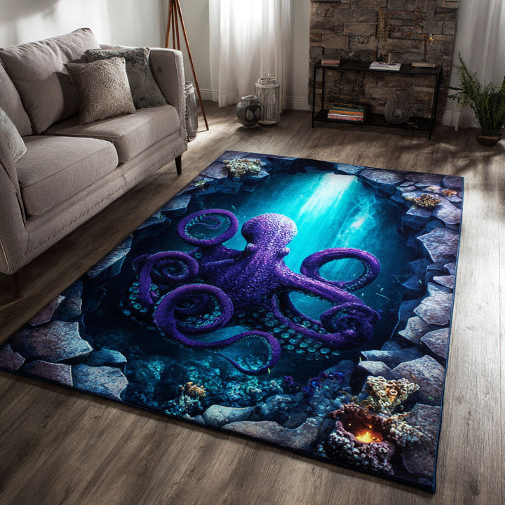 Deep Octopus Area Rug