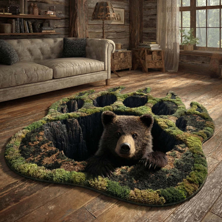 Deepwood Bear Custom Shape Area Rug