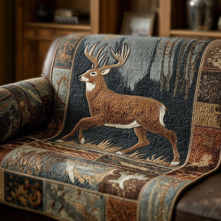 Deer Echo Quilted Sofa Cover