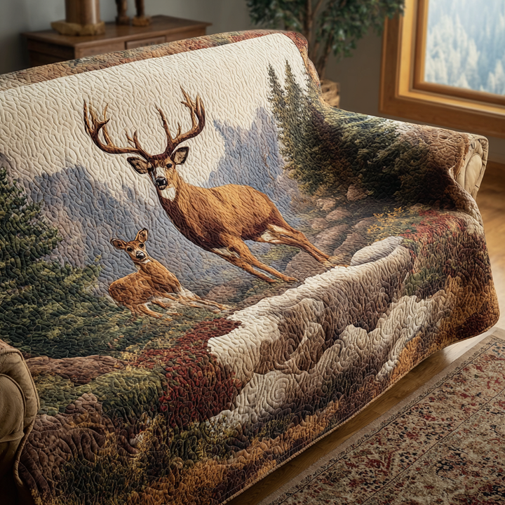 Deer Haven Quilted Sofa Cover