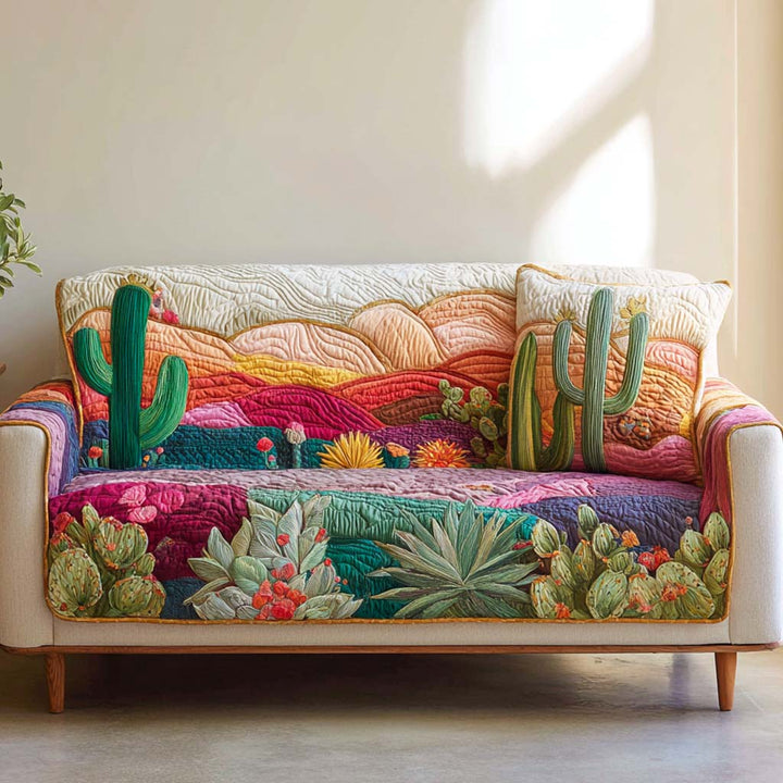 Desert Glow Quilted Sofa Cover