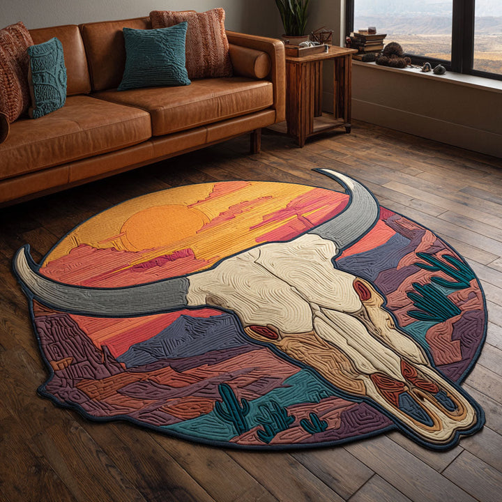 Desert Skull Custom Shape Area Rug