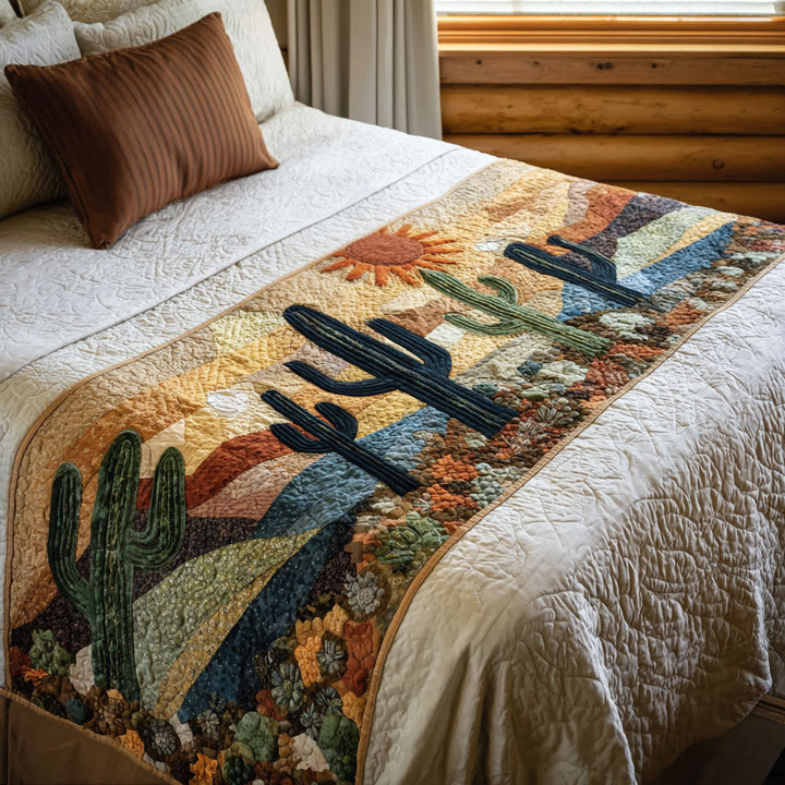 Cactus Quilted Bed Runner