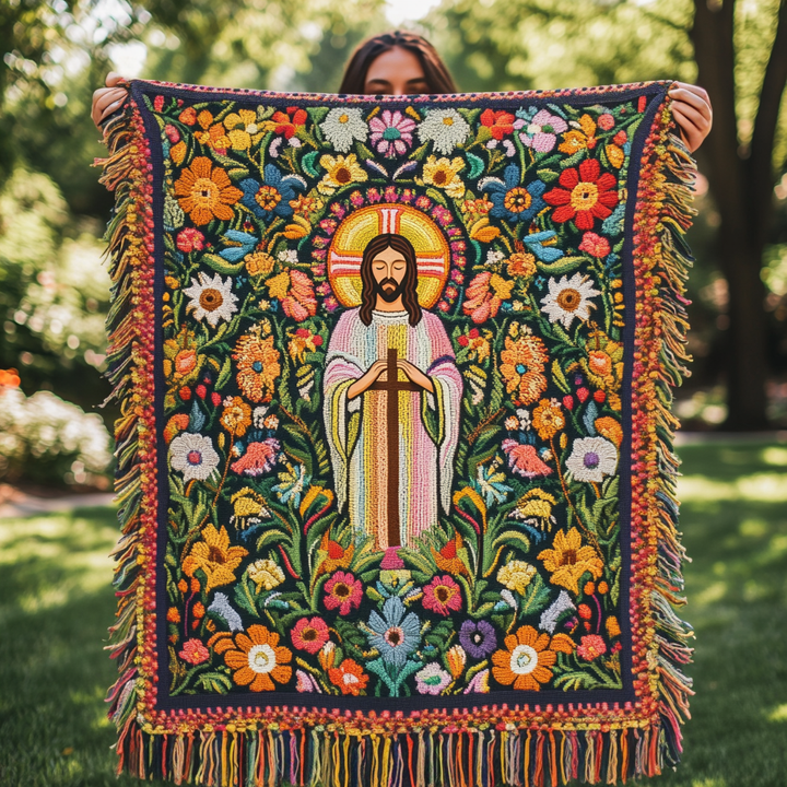 Divine Bloom Woven Sofa Blanket