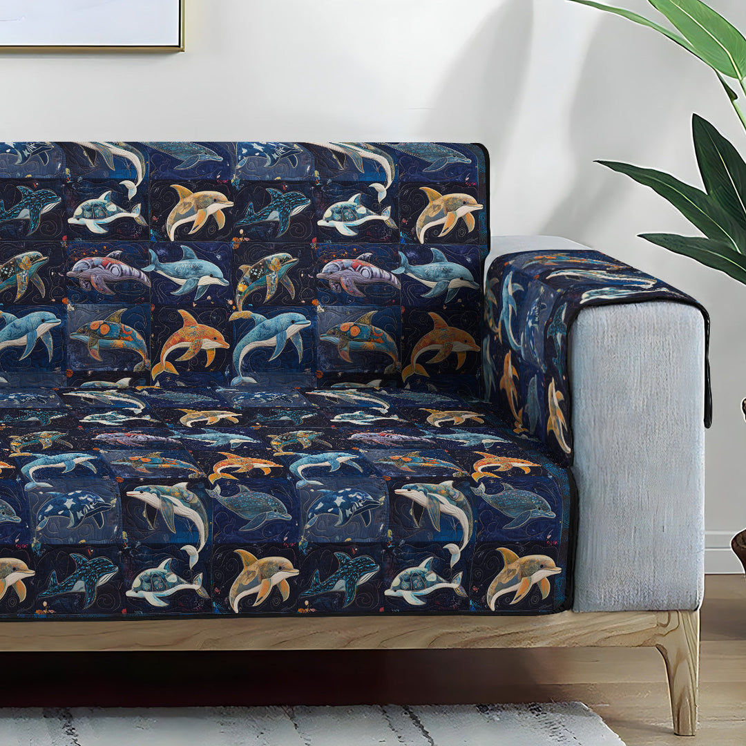 Dolphin Dreams Quilted Sofa Cover
