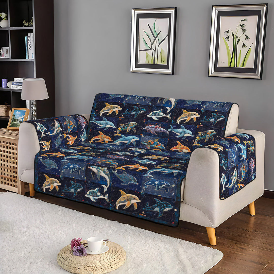 Dolphin Dreams Quilted Sofa Cover