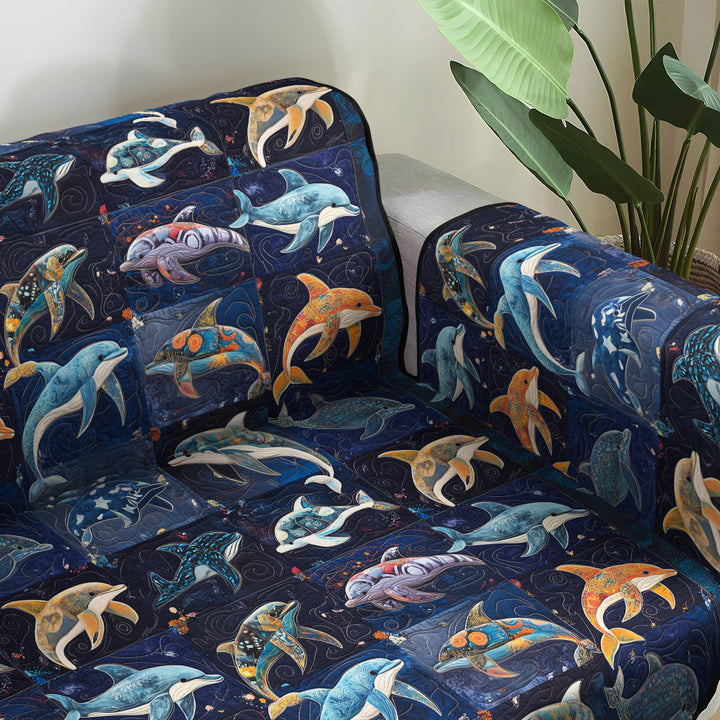 Coastal Quilted Sofa Cover