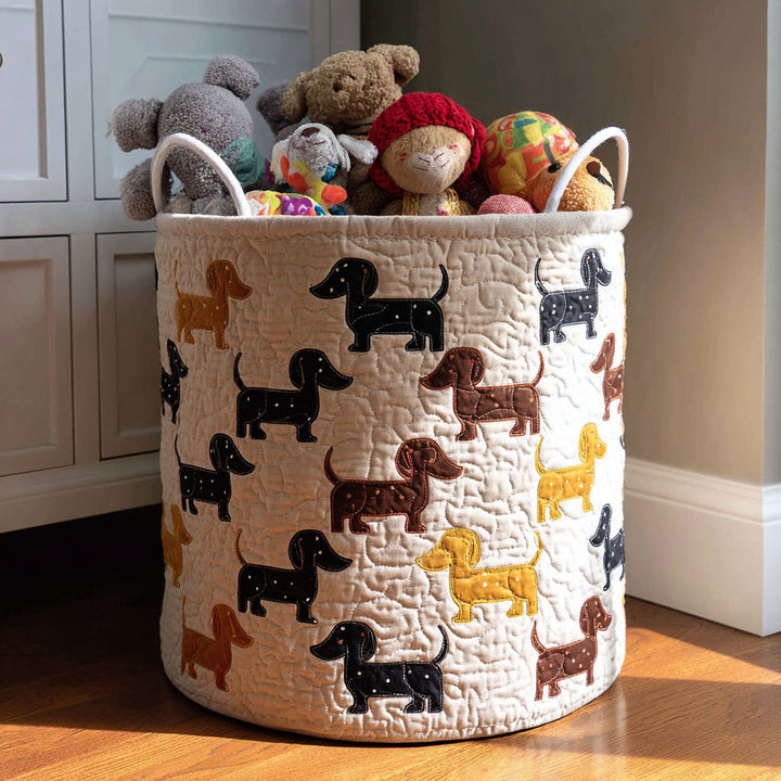 Doxie Trails Quilted Laundry Basket