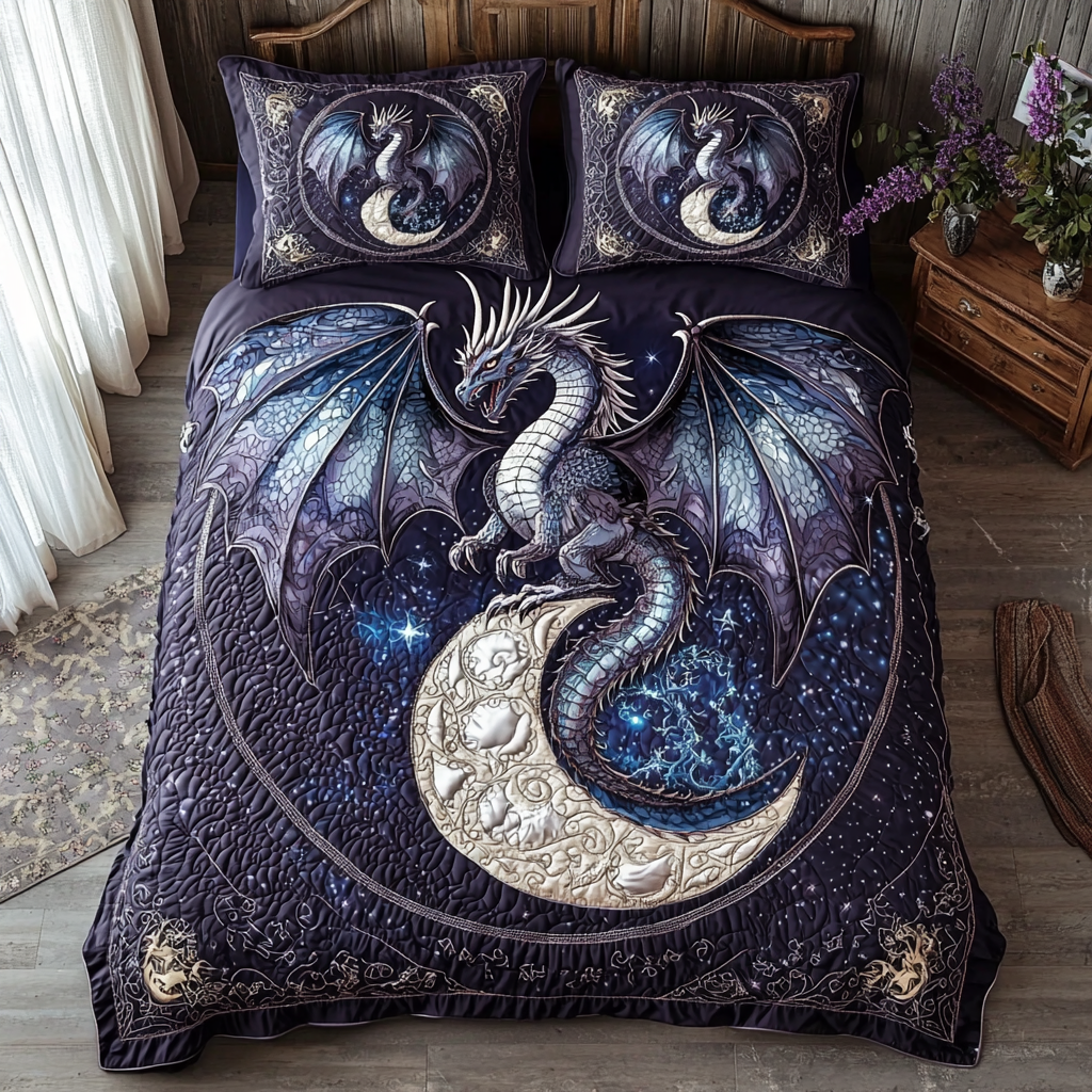 Dragon 3-Piece Quilted Bedding Set