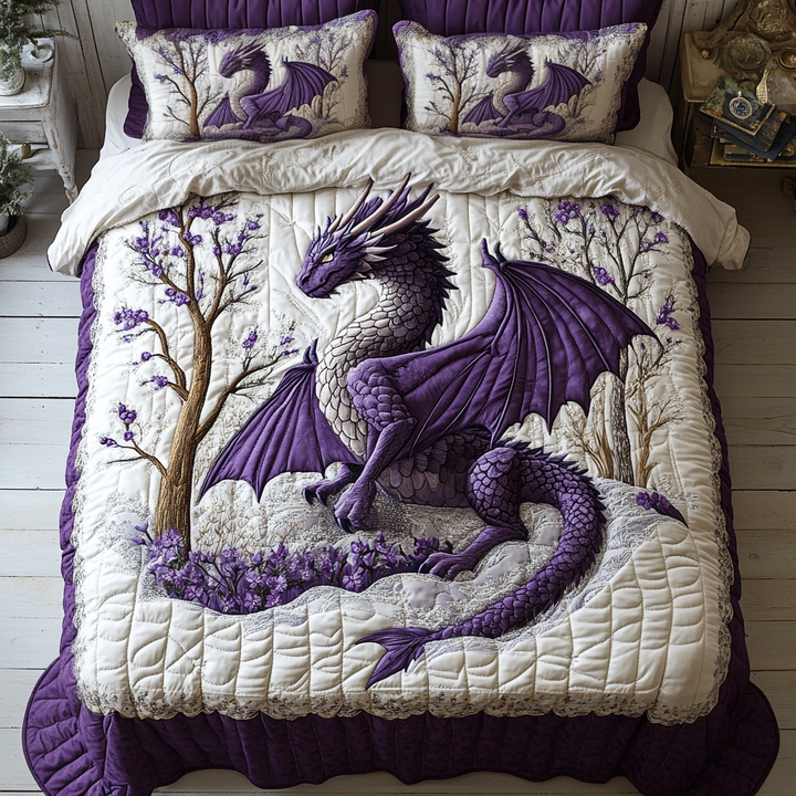 Dragon 3-Piece Quilted Bedding Set