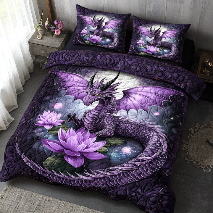 Dragon 3-Piece Quilted Bedding Set