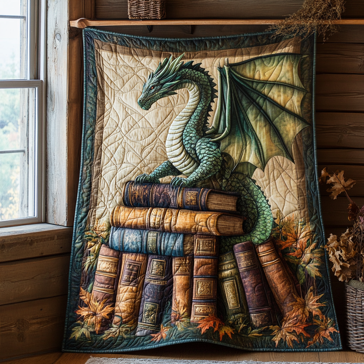 Dragon Autumn Fantasy Quilted Blanket