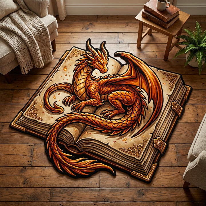 Dragon Library Custom Shape Area Rug