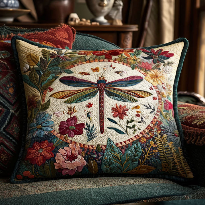 Dragonfly Beauty Quilted Bedding Pillow Case