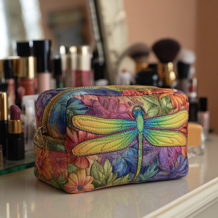 Dragonfly Fields Quilted Makeup Bag