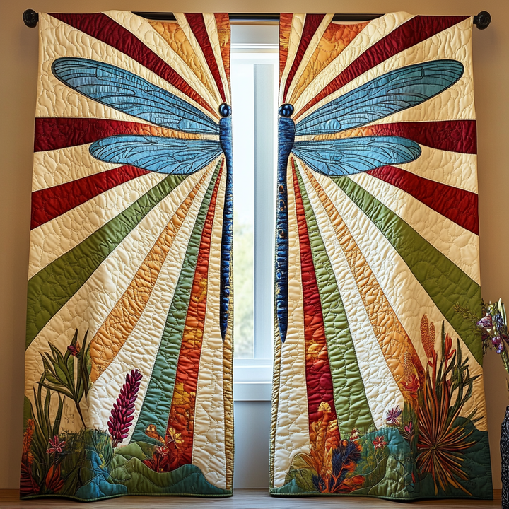 Dragonfly Spirit Quilted Curtains