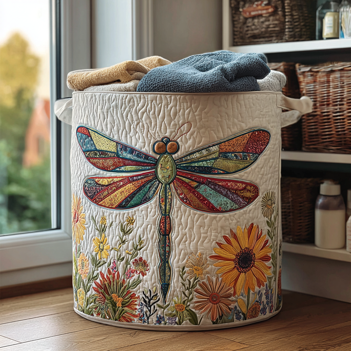 Dragonfly Trail Quilted Laundry Basket