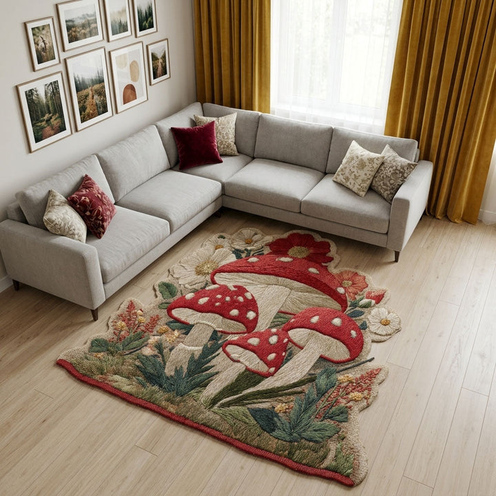 Dream Fungi Custom Shape Area Rug