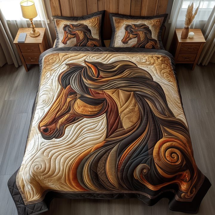 Dreamy Mane Horse Quilted Blanket
