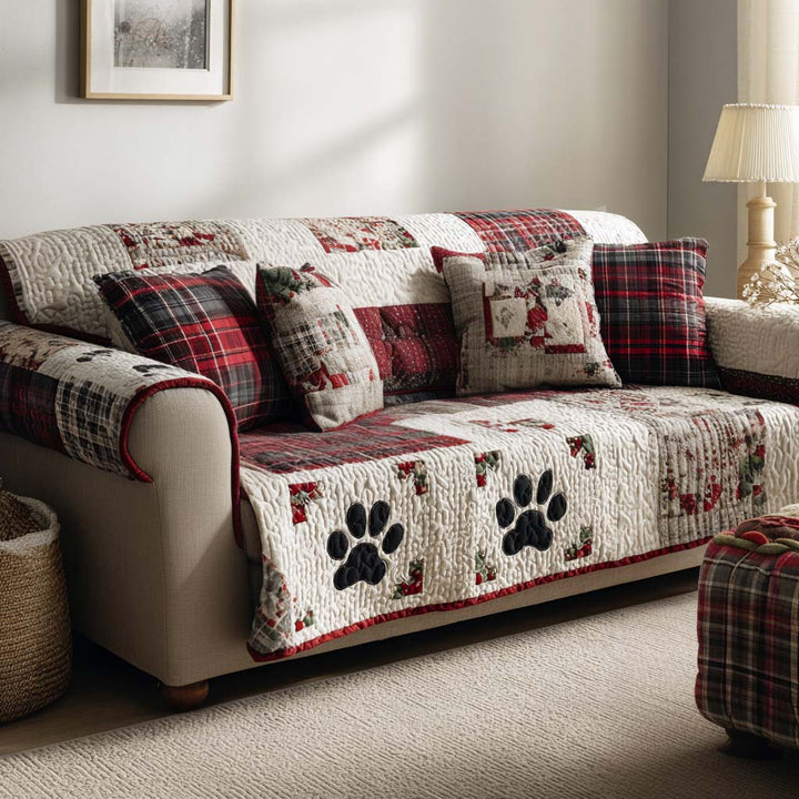 Dreamy Paws Quilted Sofa Cover