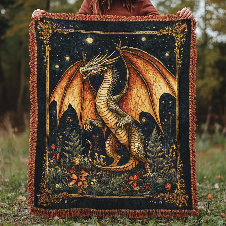 Eldertale Dragon Woven Sofa Blanket