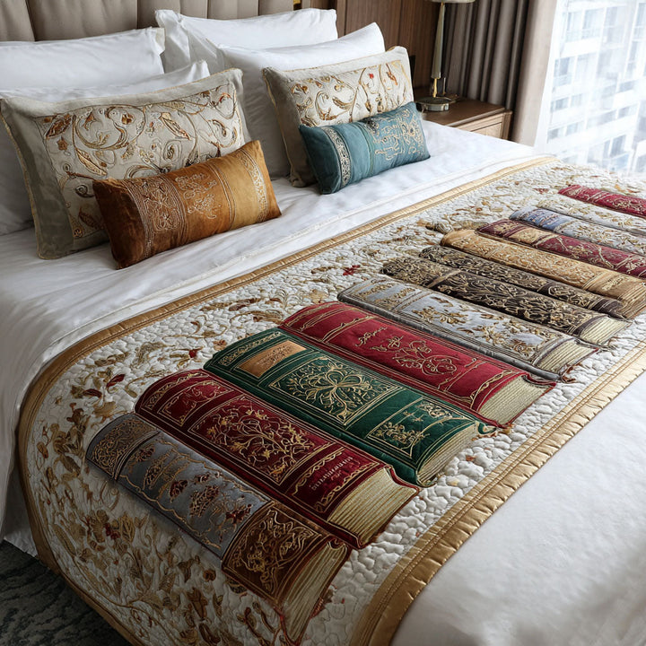 Elegant Pages Quilted Bed Runner