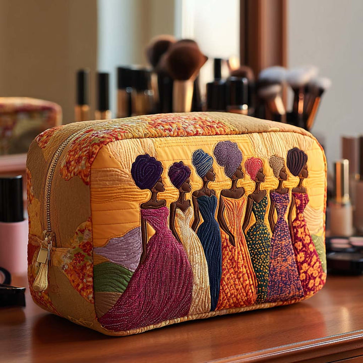 Elegant Queens Quilted Makeup Bag