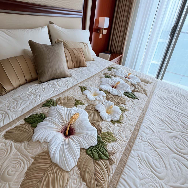Elegant Whites Quilted Bed Runner