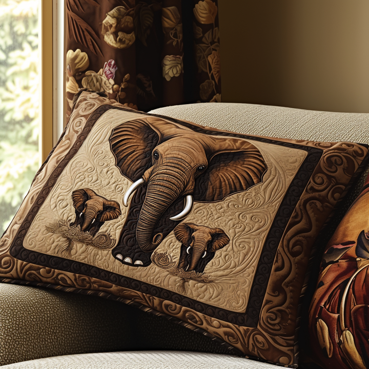 Elephant Forest Quilted Bedding Pillow Case