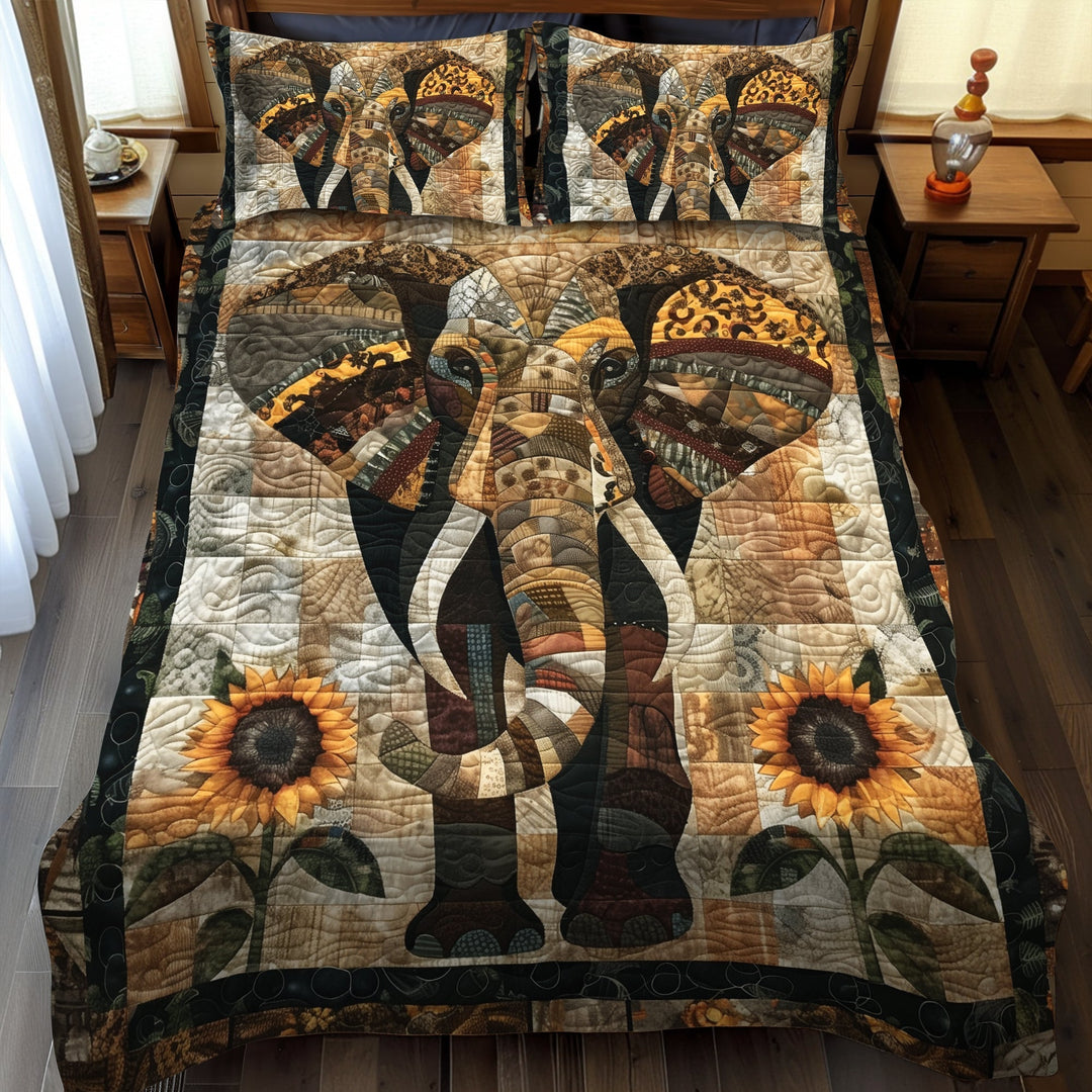 Elephant Quilted Bedding Set
