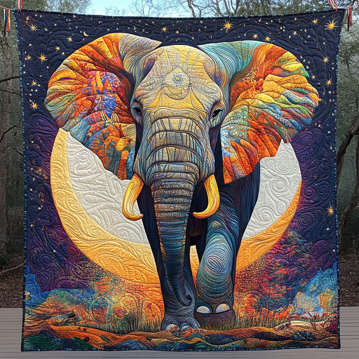 Elephant Embrace Quilted Blanket