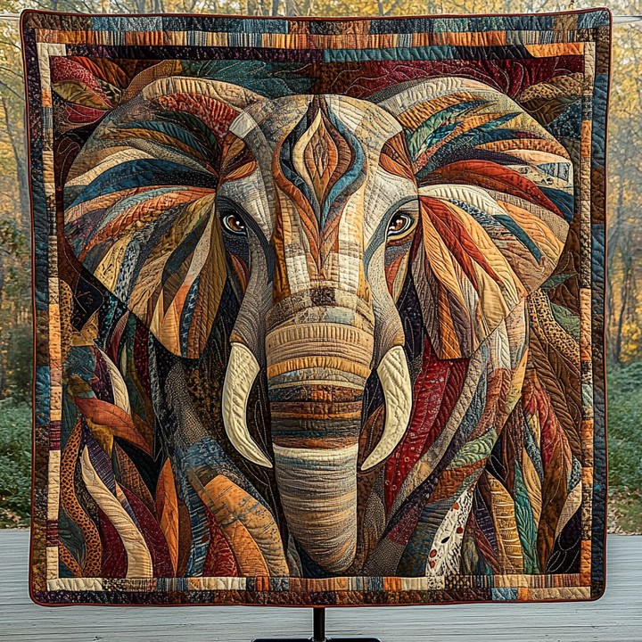 Elephant Oasis Quilted Blanket