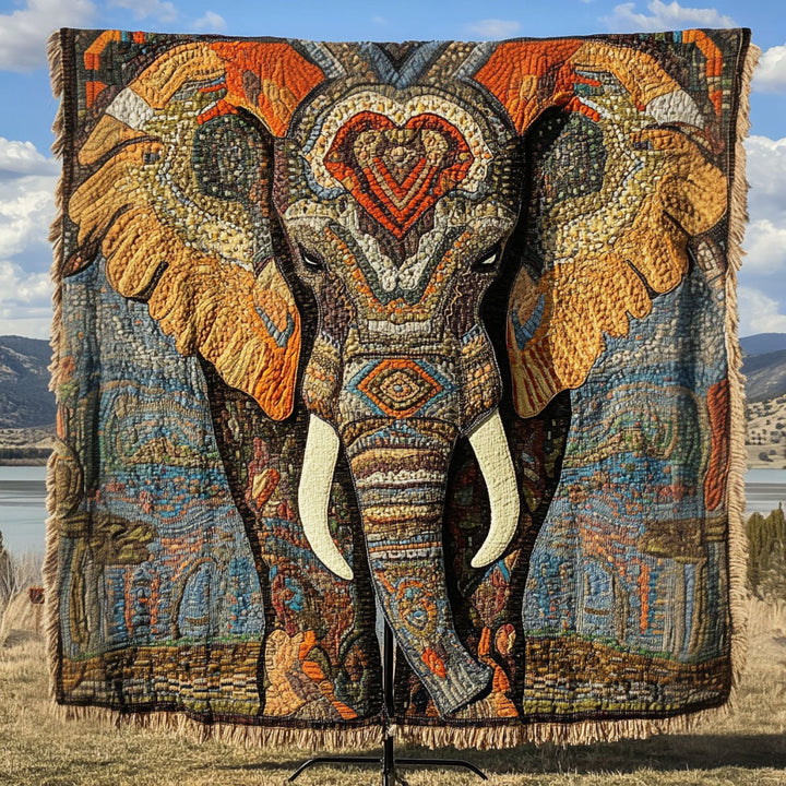 Elephant Safari Woven Sofa Blanket