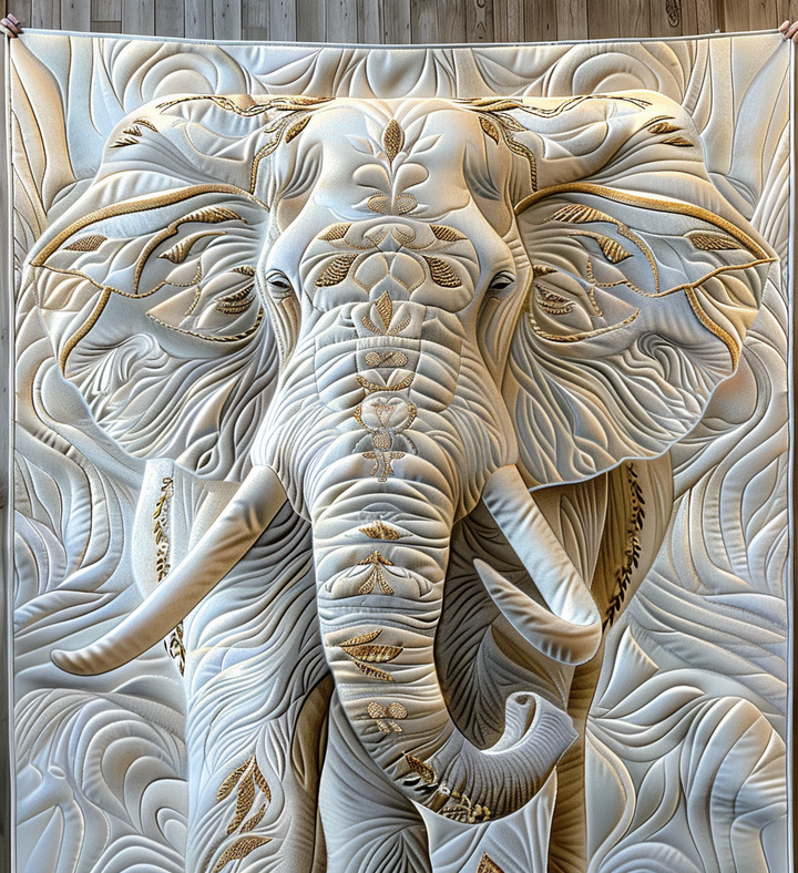 Elephant Wisdom Quilted Blanket