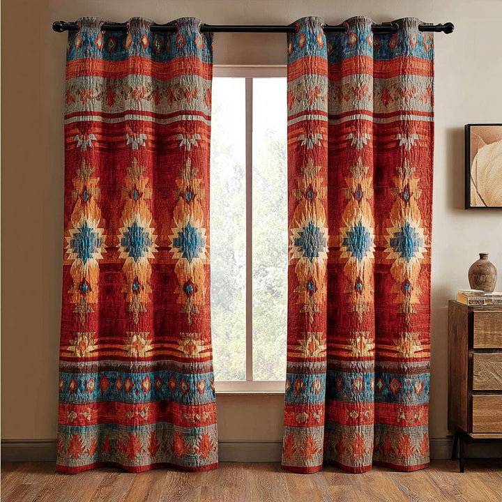 Ember Field Quilted Curtains