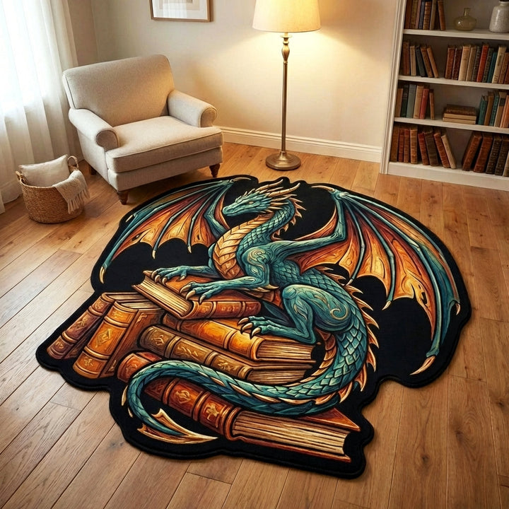 Emerald Dragon Custom Shape Area Rug