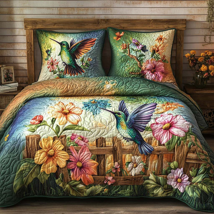 Emerald Grace 3-Piece Quilted Bedding Set