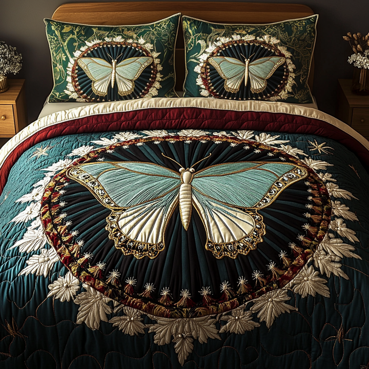 Butterfly Quilted Bedding Set