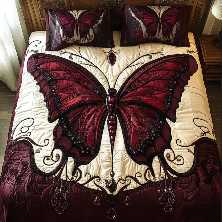 Butterfly Quilted Bedding Set