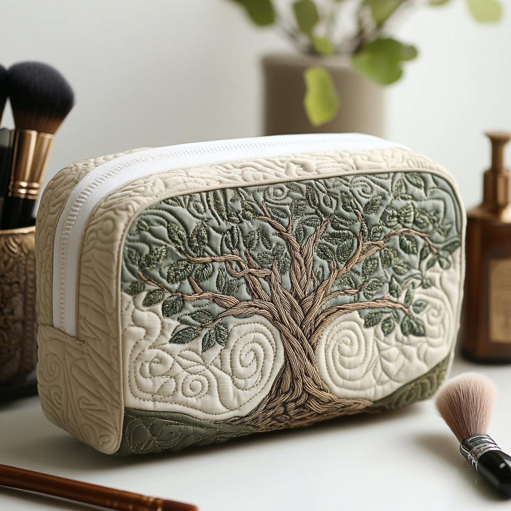 Eternal Roots Quilted Makeup Bag